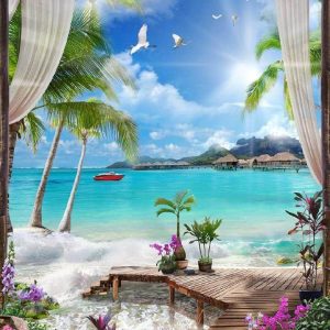 کاشی سه بعدی طرح منظره کد G116352 ابعاد 180*120