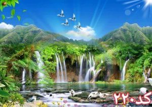 کاشی سه بعدی طرح آبشار از خانه شیک