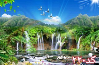 کاشی سه بعدی طرح آبشار از خانه شیک